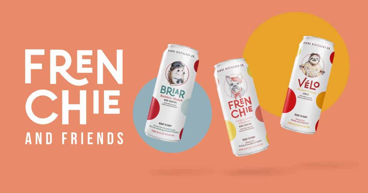 Frenchie + Friends Canned Cocktails by Vikre Distillery Duluth, MN